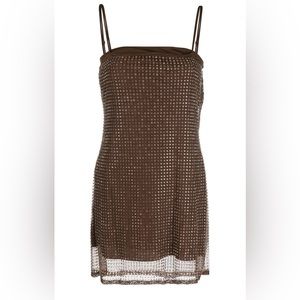 Alexander Wang Strapped Embellished Mesh Mini Dress